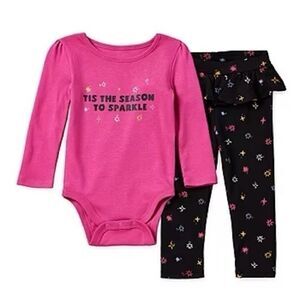 NWT Baby Girls' 2-Piece Bodysuit Set – Adorable Essentials (6 Months)